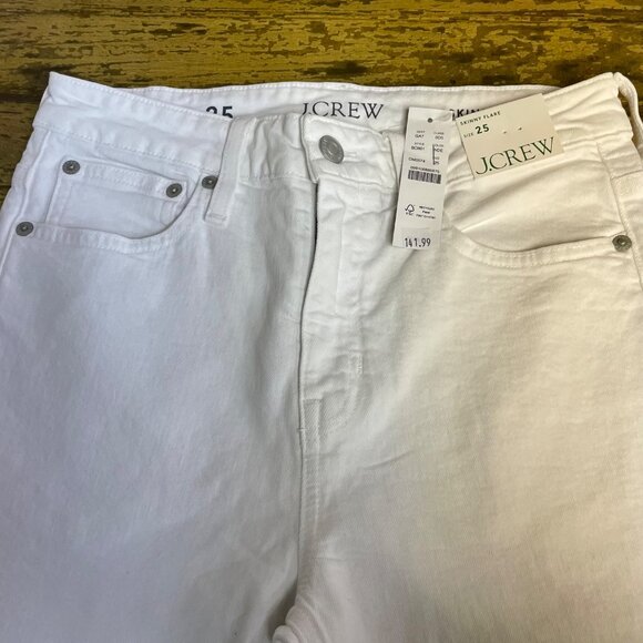 J. Crew Skinny Flare Jeans White Sz 25  BO801 - Picture 6 of 12